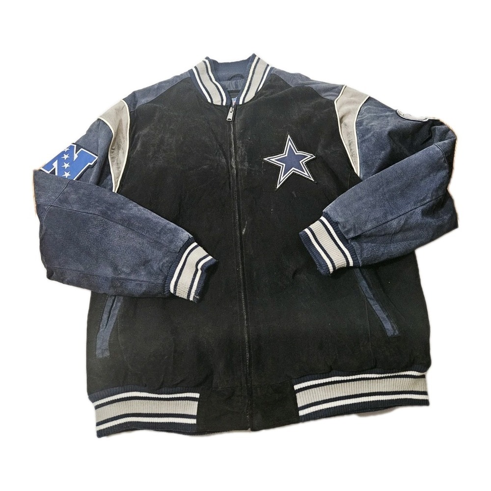 Vintage‎ Dallas Cowboys Football Men's Size 2XL Suede Leather Varsity Jacket NFL